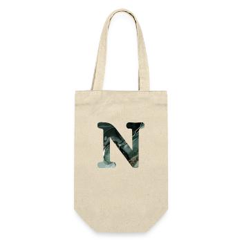 Green marbled letter n - Gift Bag for Bottles - nature - Front