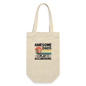 Awesome Dads Play Accordions Accordionist Accordio - Gift Bag for Bottles - nature - Front