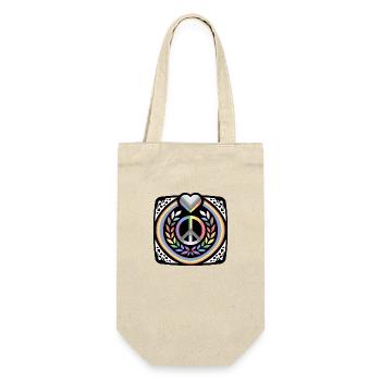 LGBT Pride Love Heart Tolerance Rainbow Flag - Gift Bag for Bottles - nature - Front