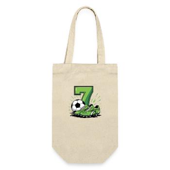 Fussball 7 Jahre - Geschenkbeutel für Flaschen - Natur - Vorne