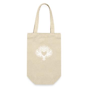 Herz Symbol Krone Liebe - Geschenkbeutel für Flaschen - Natur - Vorne