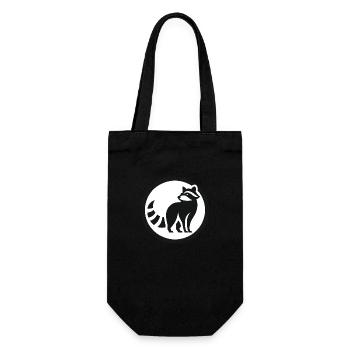 Waschbär Logo 2 - Geschenkbeutel für Flaschen - Schwarz - Vorne