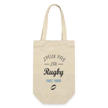 J'peux pas j'ai Rugby avec papa papa et fils - Sac à bouteille - nature - Devant
