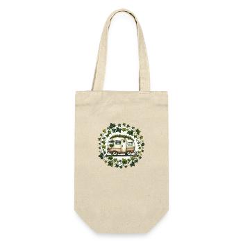Vintage Camper - Geschenkbeutel für Flaschen - Natur - Vorne