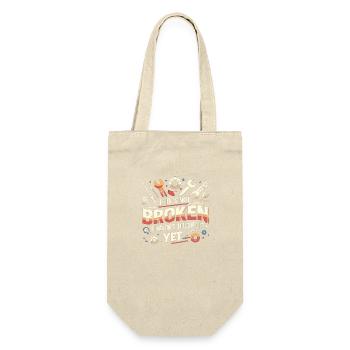 Wenn es nicht kaputt ist, habe ich es noch nicht a - Geschenkbeutel für Flaschen - Natur - Vorne