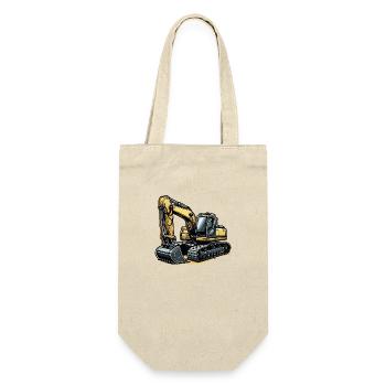 Bagger groß - Geschenkbeutel für Flaschen - Natur - Vorne