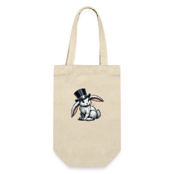hase zylinder - Geschenkbeutel für Flaschen - Natur - Vorne
