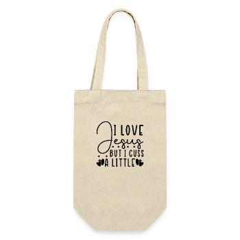 I Love Jesus But I Cuss A Little - Gift Bag for Bottles - nature - Front