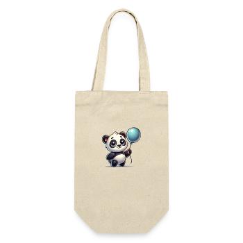 panda comic ballon - Geschenkbeutel für Flaschen - Natur - Vorne