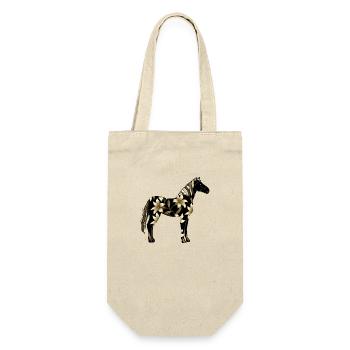 Pferd - Geschenkbeutel für Flaschen - Natur - Vorne