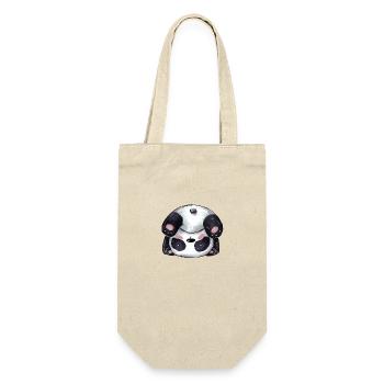 Sportlicher Comic Panda - Geschenkbeutel für Flaschen - Natur - Vorne