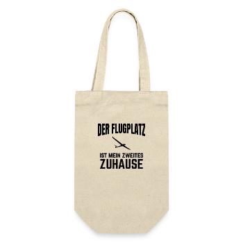 Der Flugplatz ist mein zweites Zuhause | Geschenk - Geschenkbeutel für Flaschen - Natur - Vorne