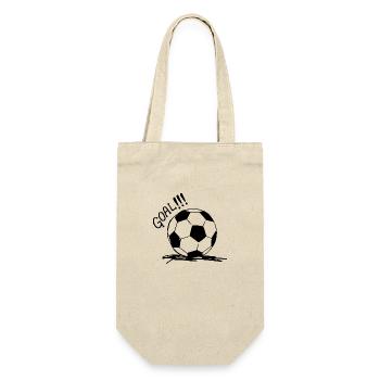 Fußball Soccer - Geschenkbeutel für Flaschen - Natur - Vorne