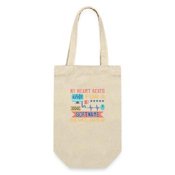 My Heart Beats For A Software Developer - Gift Bag for Bottles - nature - Front