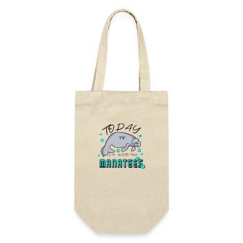 Manatee - Seekuh Spruch - Geschenkbeutel für Flaschen - Natur - Vorne