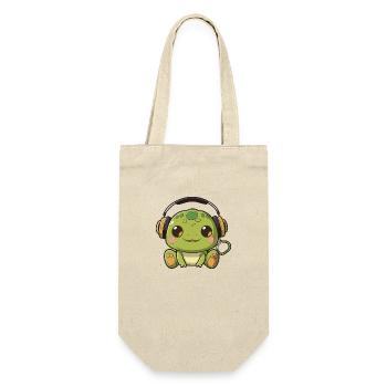 Kawaii Mignon Happy Colorful Frog avec écouteurs - Sac à bouteille - nature - Devant