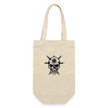 Schädel Punk Kunst - Geschenkbeutel für Flaschen - Natur - Vorne