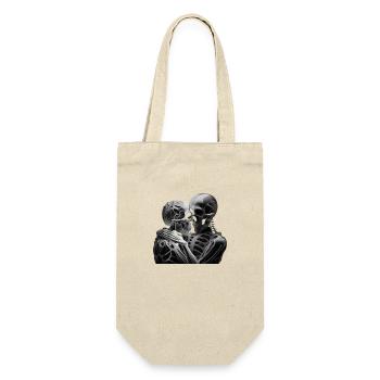 Totenkopf - Geschenkbeutel für Flaschen - Natur - Vorne