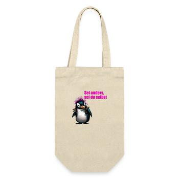 Sei Anders, Sei du Selbst PenguPunk - Geschenkbeutel für Flaschen - Natur - Vorne