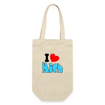 I ❤ Mich - Geschenkbeutel für Flaschen - Natur - Vorne