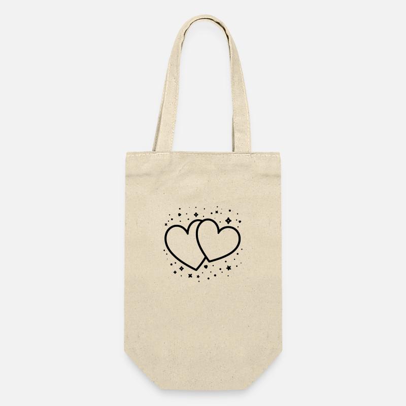 Cuori glitterati - Sacchetto regalo per bottiglie - natura