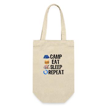 Camp Eat Sleep Repeat - Geschenkbeutel für Flaschen - Natur - Vorne