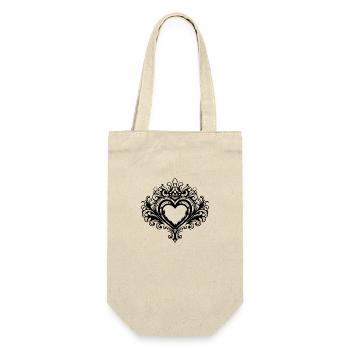 Herz Symbol Krone Liebe - Geschenkbeutel für Flaschen - Natur - Vorne