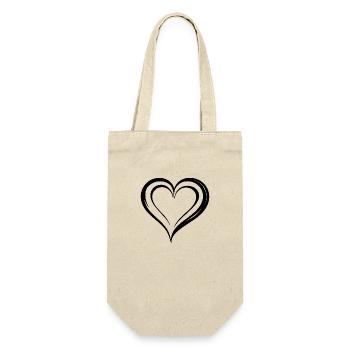 Herz, Liebe, Valentinstag, Symbol - Geschenkbeutel für Flaschen - Natur - Vorne