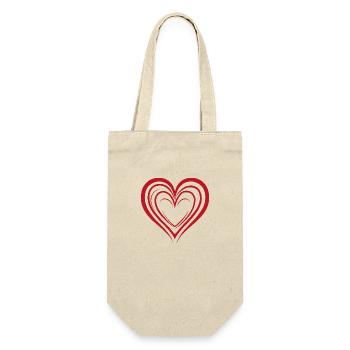 Herz, Liebe, Valentinstag, Symbol - Geschenkbeutel für Flaschen - Natur - Vorne