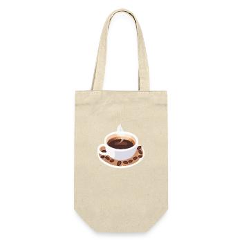 Coffee Frenchpress Cappuccino Latte Art - Gift Bag for Bottles - nature - Front