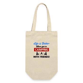 camping with friends - Geschenkbeutel für Flaschen - Natur - Vorne