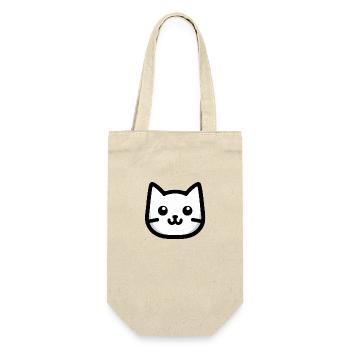 Einfaches Katzendesign - Geschenkbeutel für Flaschen - Natur - Vorne