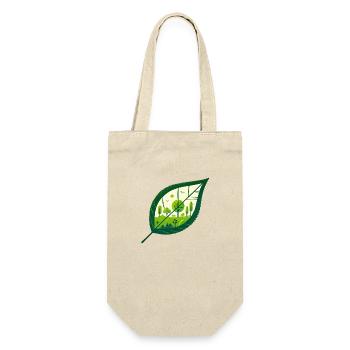 Blatt Frühling schräg - Geschenkbeutel für Flaschen - Natur - Vorne