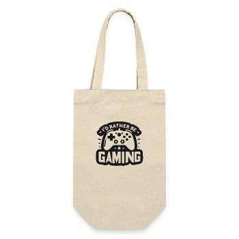 Ich würde lieber spielen - Geschenkbeutel für Flaschen - Natur - Vorne