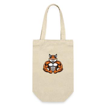 Fuchs Comic Fitness - Geschenkbeutel für Flaschen - Natur - Vorne