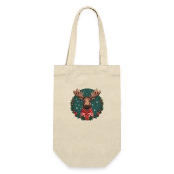 Weihnachtselch - Geschenkbeutel für Flaschen - Natur - Vorne