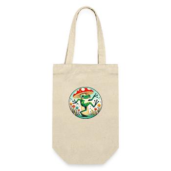 Fröhlicher Frosch - Geschenkbeutel für Flaschen - Natur - Vorne