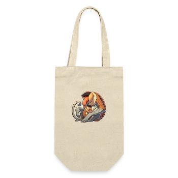 Trompe singe mère et enfant - Sac à bouteille - nature - Devant