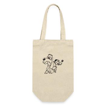 2 dogs team stupid two friends crew unhappy - Gift Bag for Bottles - nature - Front