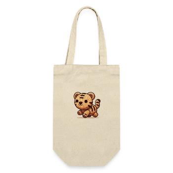 holz tiger - Geschenkbeutel für Flaschen - Natur - Vorne