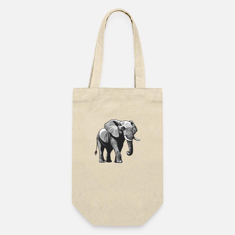 grauer Elefant - Geschenkbeutel für Flaschen - Natur