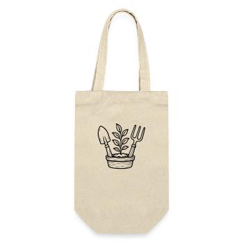 Gärtner Gartenarbeit Pflanzen - Geschenkbeutel für Flaschen - Natur - Vorne