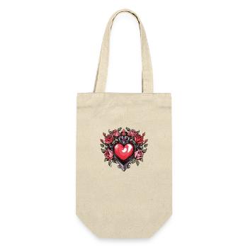 Herz Symbol Love - Geschenkbeutel für Flaschen - Natur - Vorne