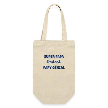 Super papa devient papy génial - Sac à bouteille - nature - Devant