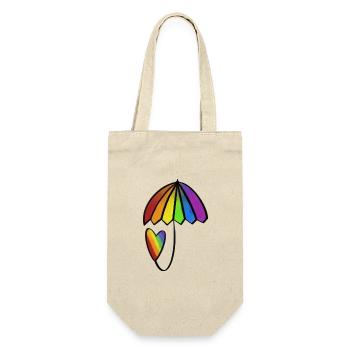 Rainbow Heart with Umbrella - Gift Bag for Bottles - nature - Front