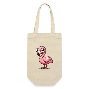Flamingo - Geschenkbeutel für Flaschen - Natur - Vorne