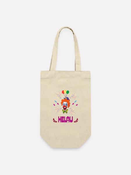 Fasching | Clown | Helau | Lustig | Karneval - Geschenkbeutel für Flaschen - Natur