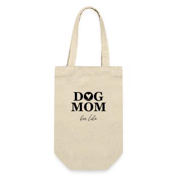 Dog Mom – for life - Geschenkbeutel für Flaschen - Natur - Vorne