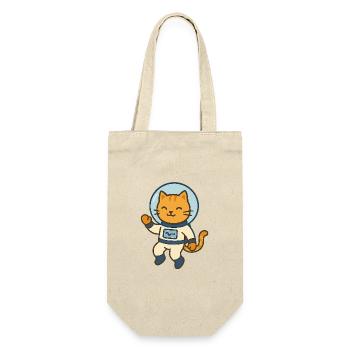 Astrokatze - Geschenkbeutel für Flaschen - Natur - Vorne