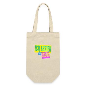 Ich erzieh das schon Erzieher Mama Papa Motiv - Geschenkbeutel für Flaschen - Natur - Vorne